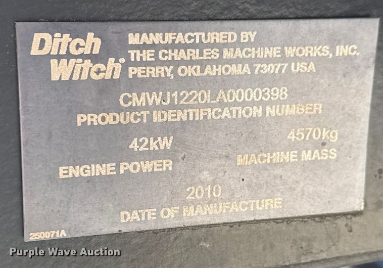 image for item ET1510 2010 Ditch Witch JT1220 Mach 1 directional boring unit