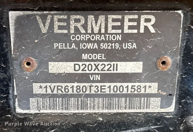 image for item ET1548 2014 Vermeer D20x22 Series II Navigator directional boring unit