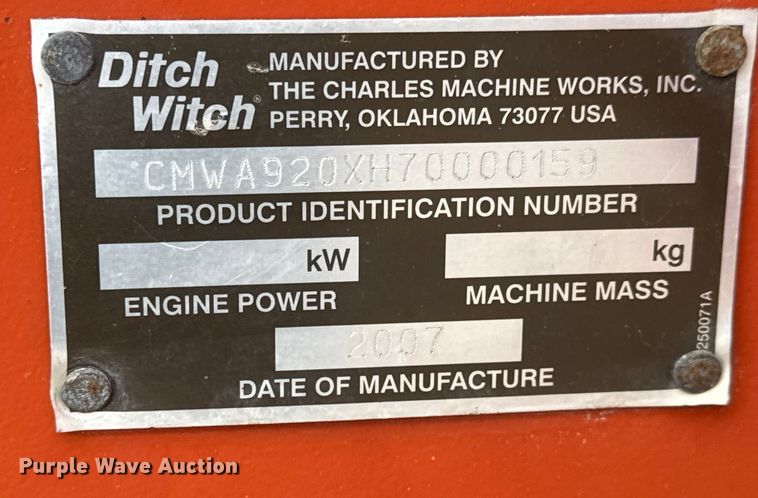 image for item ET4444 2013 Ditch Witch RT95 trencher