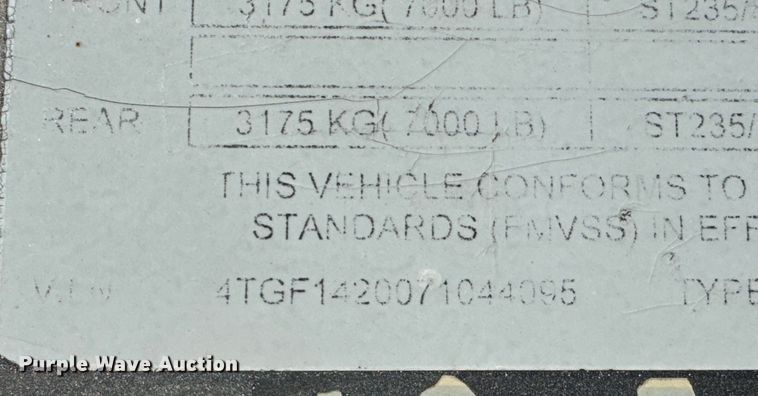 image for item ET4455 2007 Titan DB4889 dump trailer