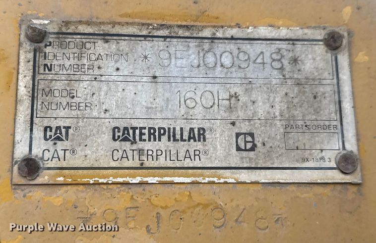 image for item ET4462 2001 Caterpillar 160H motor grader