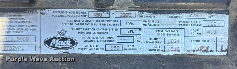 image for item ET4494 2002 Mack RB688S hydrovac truck