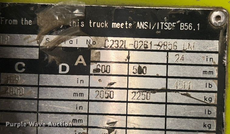 image for item ET6930 Clark C25C forklift