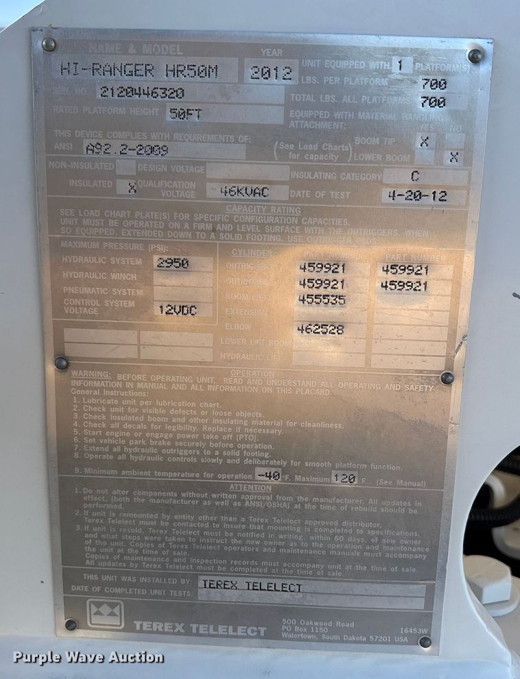 image for item EU4847 2013 International 4400 SBA bucket truck