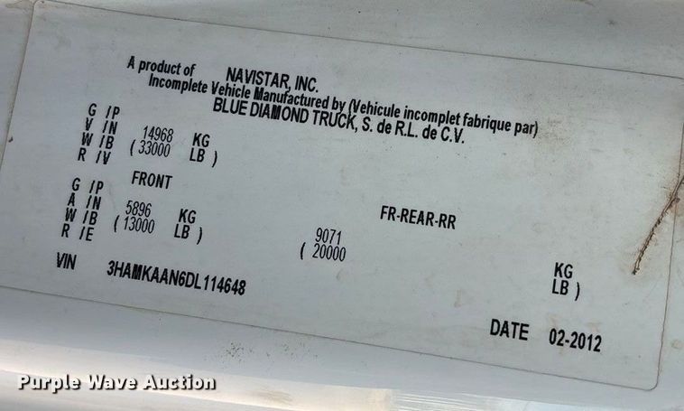 image for item EU4847 2013 International 4400 SBA bucket truck