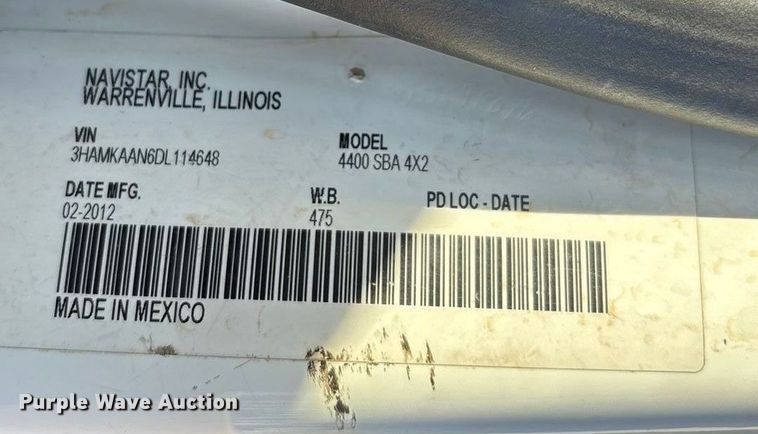 image for item EU4847 2013 International 4400 SBA bucket truck