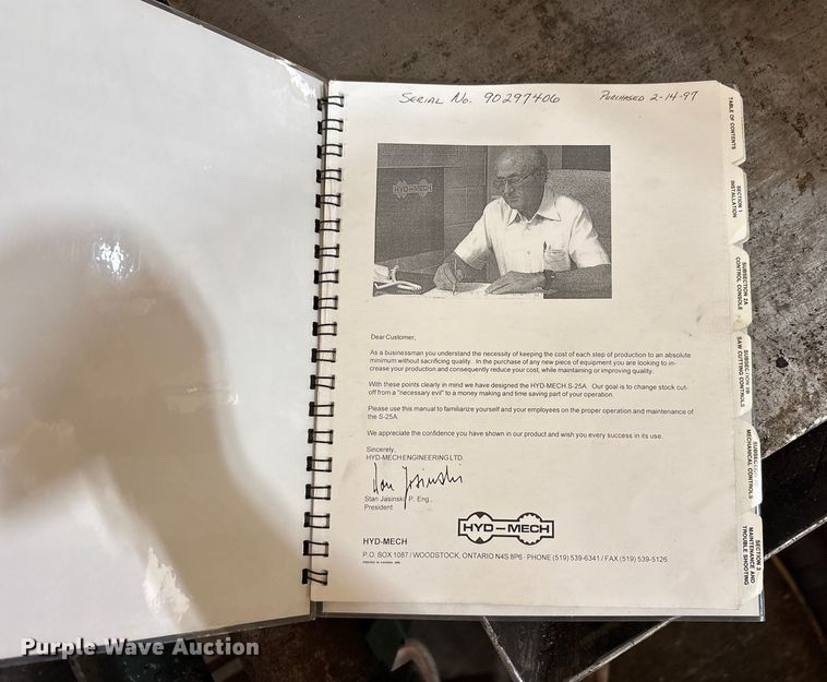 image for item EU4886 Hyd-Mech S-25A Band saw