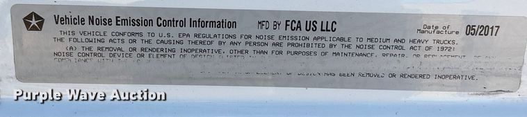 image for item EU7367 2017 RAM 5500 bucket truck