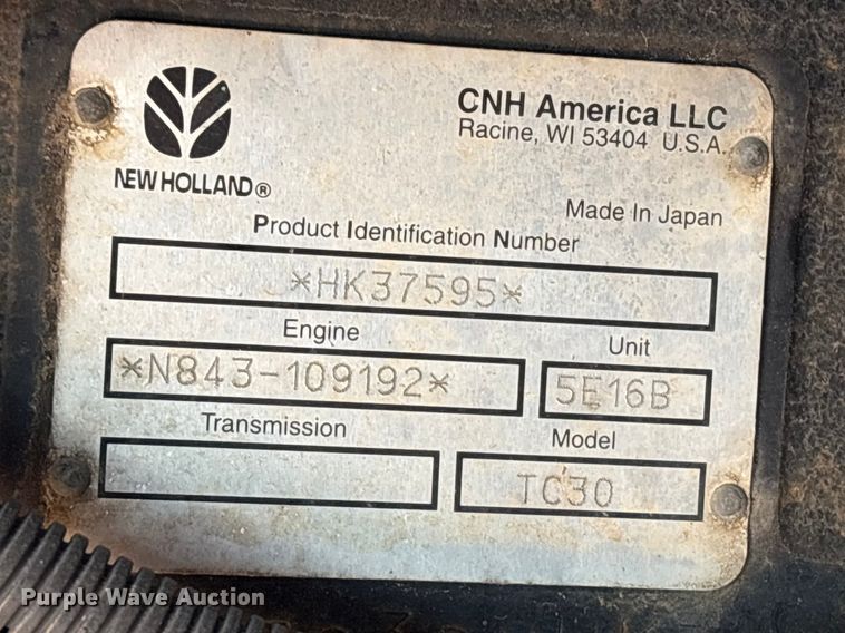 image for item EU7405 New Holland TC30 MFWD tractor
