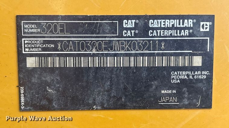 image for item EV2676 2014 Caterpillar 320EL excavator