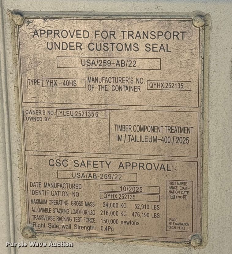 image for item EV2704 2025 shipping container