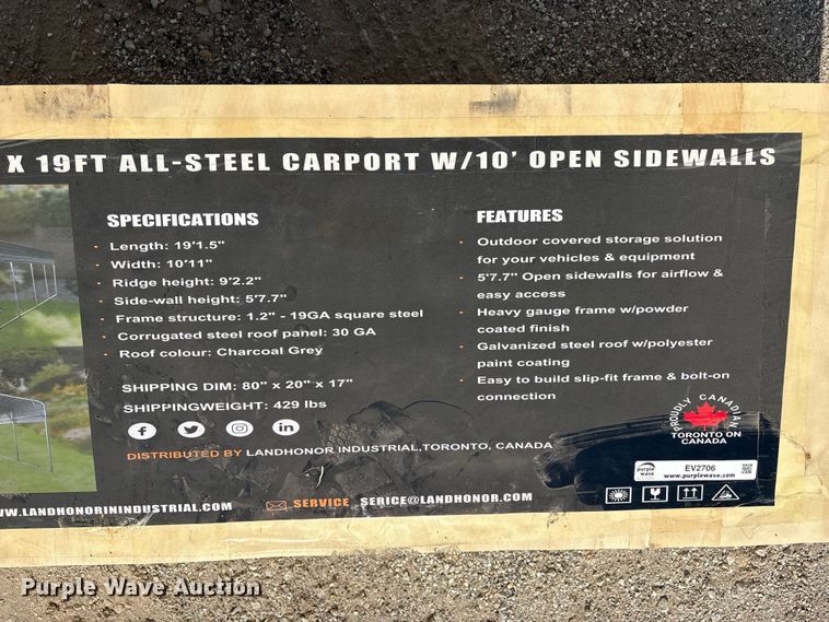 image for item EV2706 Land Honor LHR-CP1119 car port