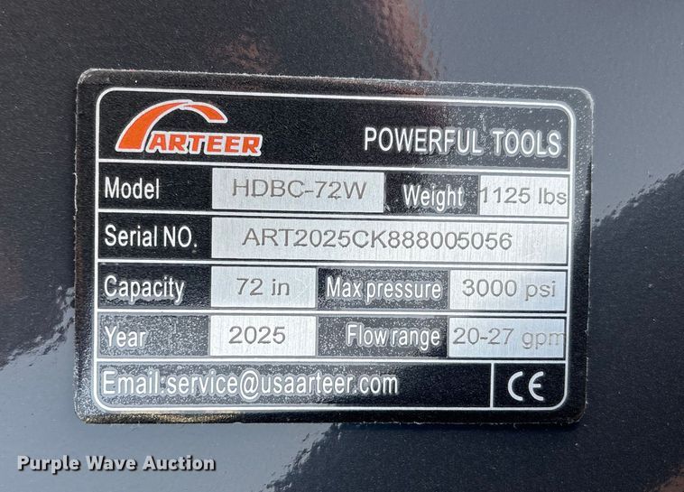 image for item EV2725 2025 Arteer HDBC-72W skid steer brush mower