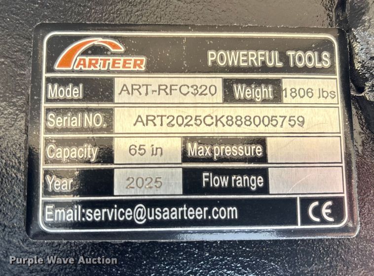 image for item EV2726 2025 Arteer ART-RFC320 wheel loader rake