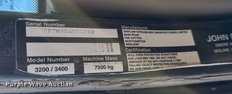 image for item FB0643 2002 John Deere 3400 telehandler