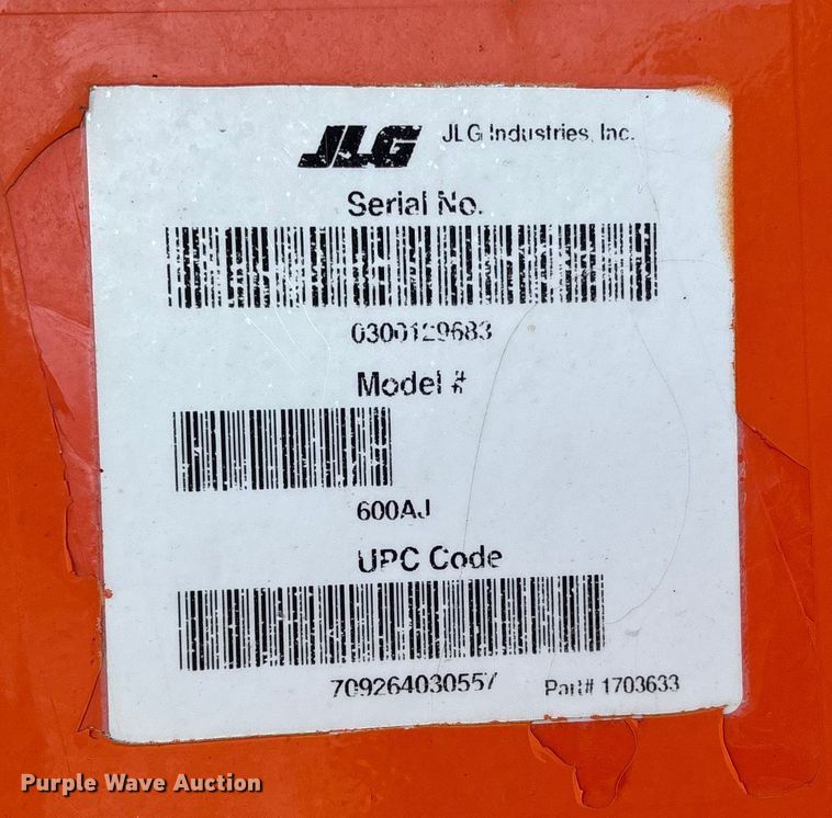 image for item FB2975 2008 JLG 600AJ boom lift