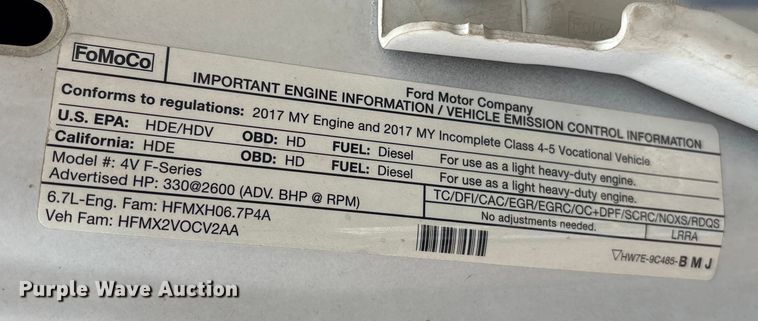 image for item FB5496 2017 Ford F550 utility / service truck