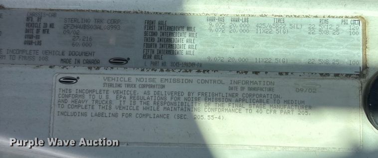 image for item FC1523 2003 Sterling L8500 ready mix truck