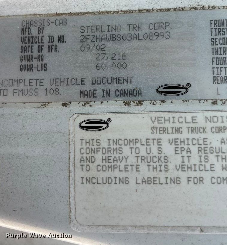 image for item FC1523 2003 Sterling L8500 ready mix truck