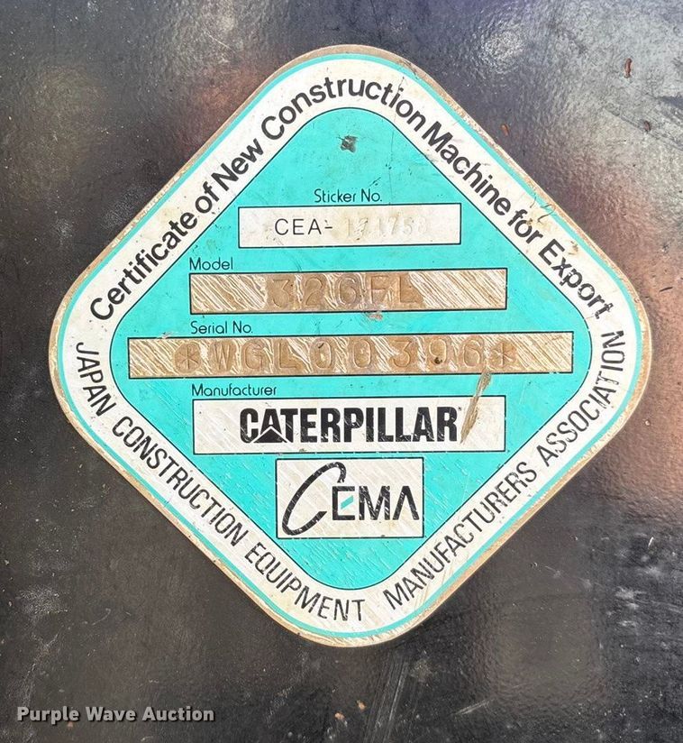 image for item FG0070 2015 Caterpillar 326FL excavator