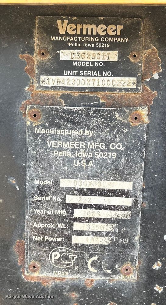 image for item FG2666 2007 Vermeer D36x50II directional boring unit