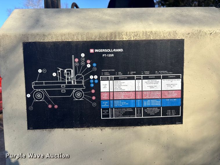 image for item FI0129 1995 Ingersoll Rand PT-125R pneumatic roller