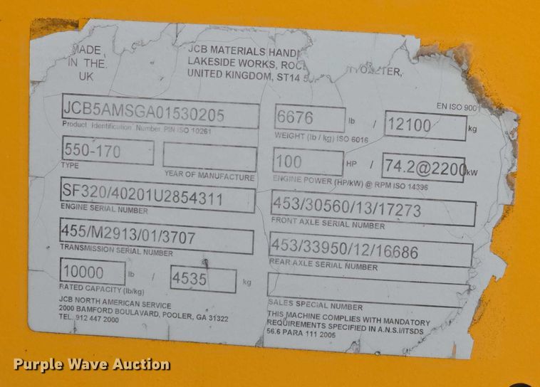 image for item FI0786 JCB 550-170 telehandler