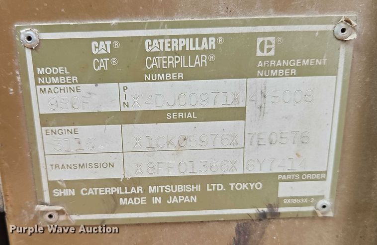 image for item FN5556 1992 Caterpillar 950F wheel loader