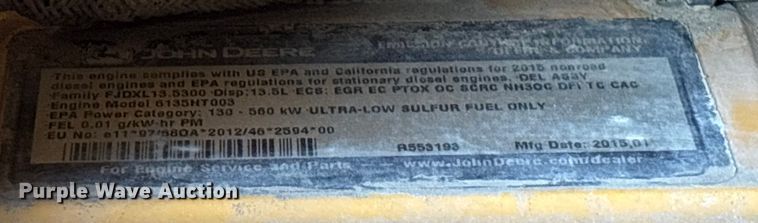 image for item FO3574 2015 John Deere 1050K dozer