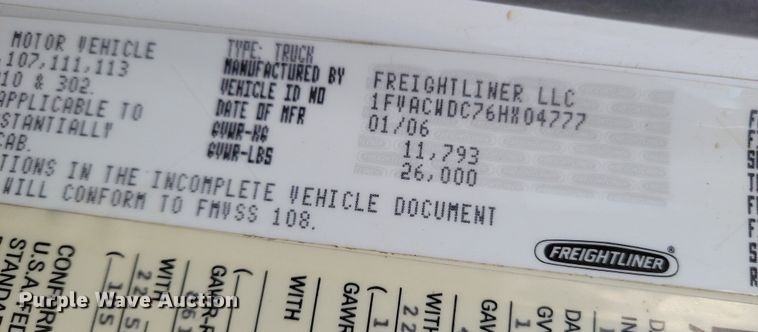 image for item NK9783 2006 Freightliner  Business Class M2 box truck