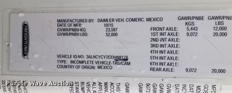 image for item NK9784 2016 Freightliner Business Class M2 box truck with a 2021 Vermeer MX300 mud mixing system