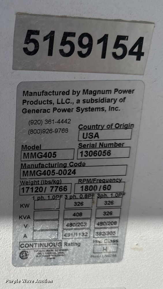 image for item OE9520 Magnum Products MMG405 generator