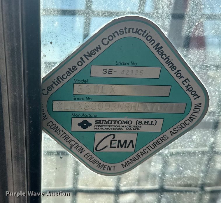 image for item OE9523 2006 Link-Belt 330LX excavator