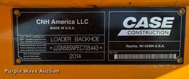 image for item OE9542 2014 Case 580 Super N backhoe