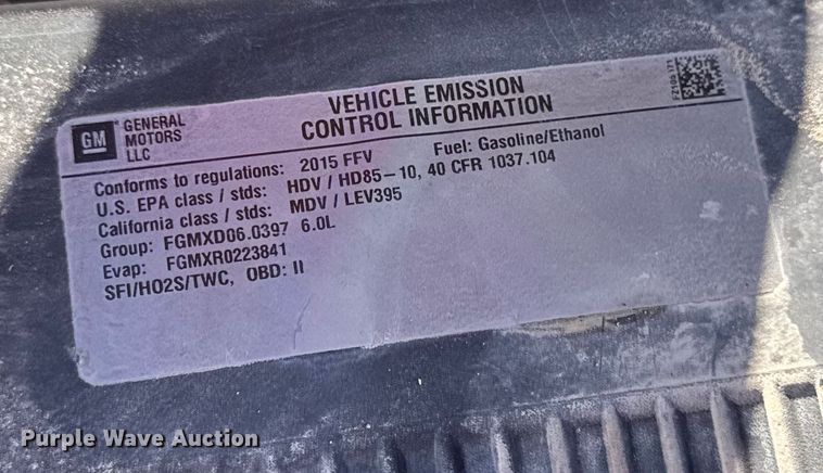 image for item OE9543 2015 Chevrolet Silverado 2500HD Ext. Cab pickup truck