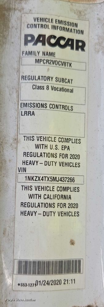 image for item YA1537 2021 Kenworth T880 dump truck