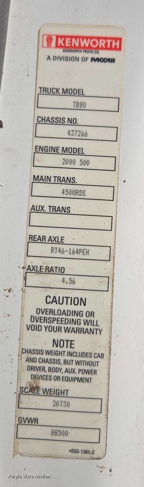 image for item YA1537 2021 Kenworth T880 dump truck