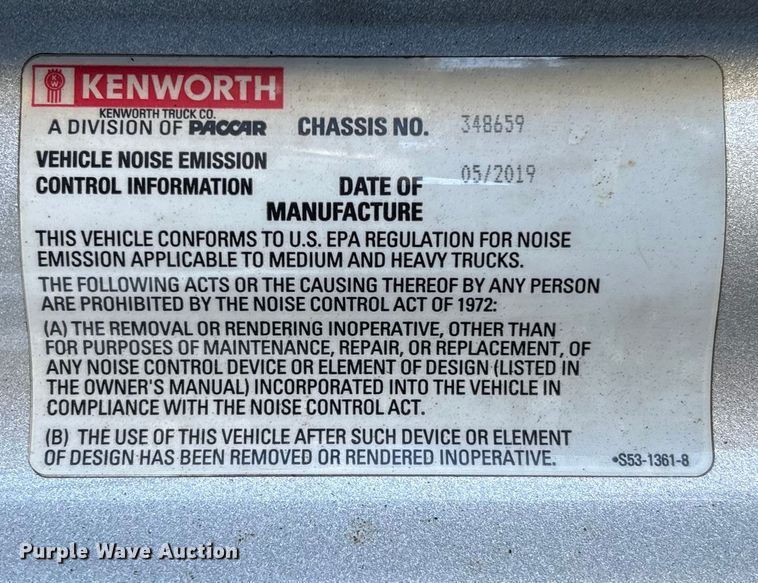 image for item YA1725 2020 Kenworth T880 dump truck