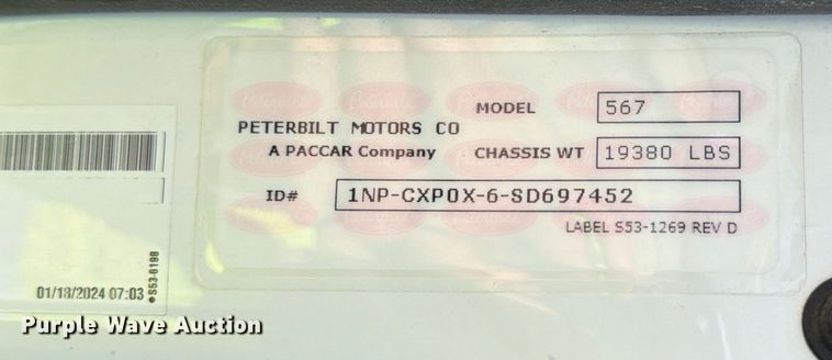 image for item YA2027 2025 Peterbilt 567 dump truck