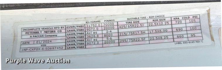 image for item YA2027 2025 Peterbilt 567 dump truck