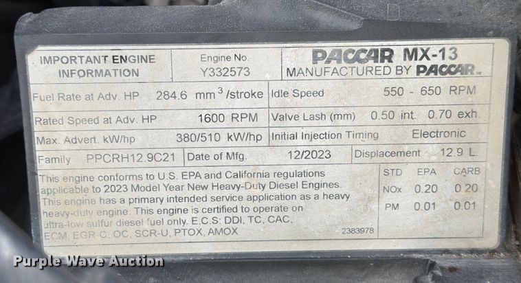 image for item YA2027 2025 Peterbilt 567 dump truck