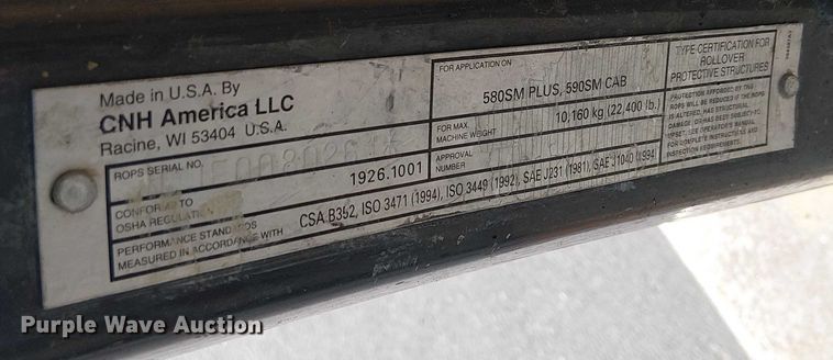 image for item YA2124 Case 590 SMS2 backhoe