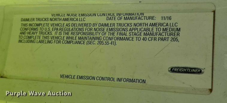 image for item YA2130 2017 Freightliner 114SD crane truck