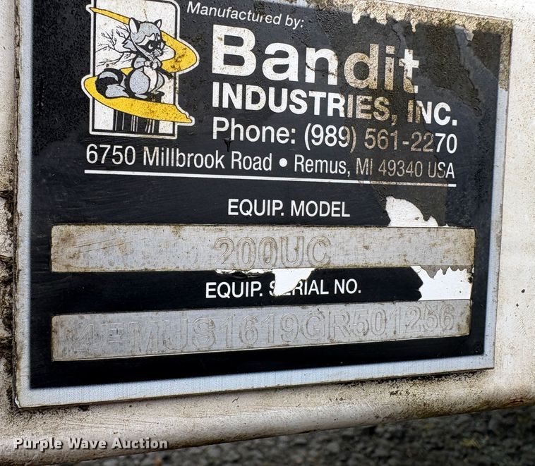 image for item YA2131 2016 Bandit 200UC  wood chipper