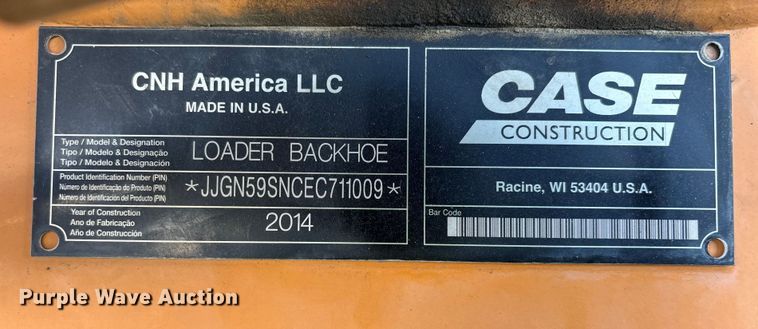 image for item YA2146 2014 Case 590 Super N backhoe