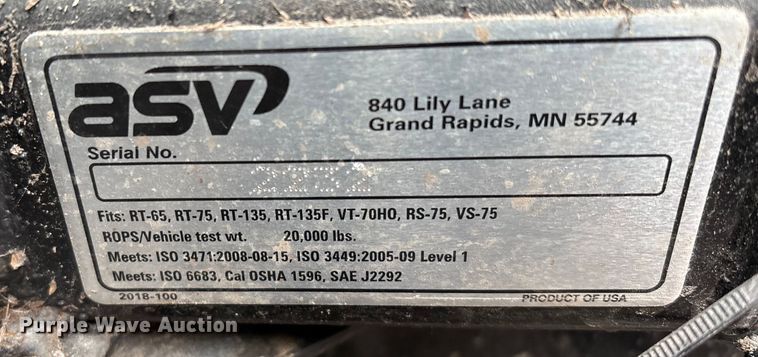 image for item YA2174 2023 ASV RT135 Forestry tracked skid steer loader