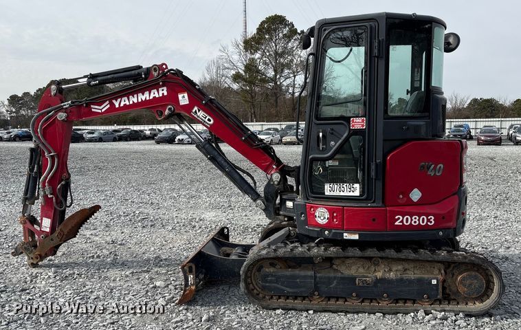 image for item YA2175 2022 Yanmar SV40 mini excavator
