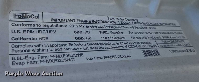 image for item YA2476 2015 Ford F450 Super Duty bucket truck
