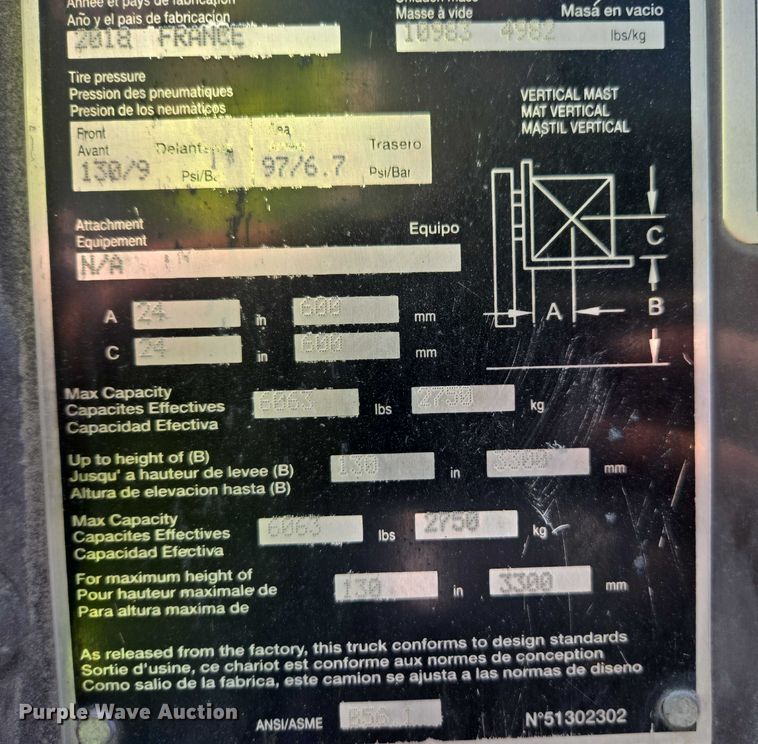 image for item YA2516 2018 Manitou MSI30T forklift