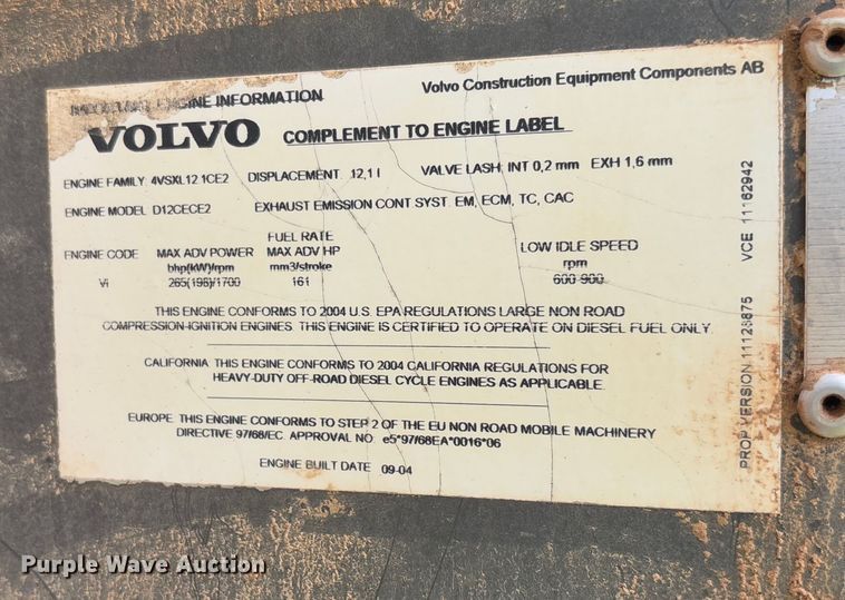 image for item YA2568 2005 Volvo EC360B LC excavator